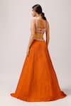 Shop_Anshika Tak Label_Orange Lehenga Crepe Embroidered Stone Scoop Pleated Set _at_Aza_Fashions