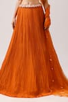 Buy_Anshika Tak Label_Orange Lehenga Crepe Embroidered Stone Scoop Pleated Set _Online_at_Aza_Fashions