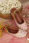 Buy_HELLO JR_Multi Color Ambar Rainbow Woven Mules _at_Aza_Fashions