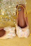 Shop_HELLO JR_Yellow Sequin Hope Butterfly Applique Embellished Mules _at_Aza_Fashions