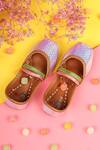 Shop_HELLO JR_Silver Rainbow Quilted Pattern Juttis _at_Aza_Fashions