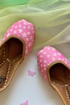 Shop_HELLO JR_Pink Starry Embroidered Juttis _at_Aza_Fashions