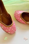 HELLO JR_Pink Starry Embroidered Juttis _Online_at_Aza_Fashions