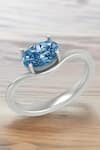 Buy_Fiona Diamonds_Blue Lab Diamond (ovl) 14kt White Gold Oval Shaped Ring _at_Aza_Fashions