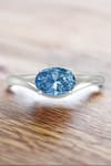 Shop_Fiona Diamonds_Blue Lab Diamond (ovl) 14kt White Gold Oval Shaped Ring _at_Aza_Fashions