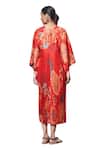 Buy Archana Shah Red Embroidery, Sequins Round Neck Floral Digital Print Kimono Dress Online at Aza Fashions Buy_Archana Shah_Red Embroidery, Sequins Round Neck Floral Digital Print Kimono Dress _Online_at_Aza_Fashions