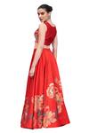 Archana Shah_Red Bamboo, Silk Sequins, Zari, Embroidery V-neck Blouse And Lehenga Set _Online