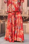 Buy Archana Shah Red Silk Embroidery, Zari, Mirrors Round Neck Floral Pattern Kurta And Sharara Set Online at Aza Fashions Buy_Archana Shah_Red Silk Embroidery, Zari, Mirrors Round Neck Floral Pattern Kurta And Sharara Set _Online_at_Aza_Fashions