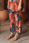 Archana Shah_Multi Color Bemberg Crepe Printed Floral Round Top And Pant Set _Online_at_Aza_Fashions