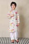 Buy_Anthrilo_Beige Cotton Printed Graphic Kurta With Pyjama _at_Aza_Fashions