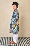 Buy_Anthrilo_Blue Cotton Printed Floral Garden Kurta With Pyjama _Online_at_Aza_Fashions