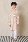 Buy_Anthrilo_Multi Color Cotton Printed Honeycomb Pattern Kurta With Pyjama _at_Aza_Fashions