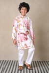 Buy_Anthrilo_Multi Color Cotton Printed Blossom Kurta With Pyjama _at_Aza_Fashions