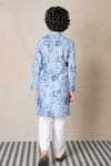 Shop_Anthrilo_Blue Cotton Printed Garden Kurta With Pyjama _at_Aza_Fashions