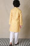 Shop_Anthrilo_Yellow Cotton Printed Honeycomb Kurta With Pyjama _at_Aza_Fashions