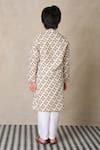 Shop_Anthrilo_Beige Cotton Printed Mughal Floral Kurta With Pyjama _at_Aza_Fashions