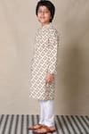 Shop_Anthrilo_Beige Cotton Printed Mughal Floral Kurta With Pyjama _Online_at_Aza_Fashions