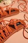 Buy_Miraki_Orange Tie Up Flats _Online