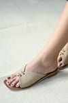 Miraki_Beige Textured Pattern Flats _at_Aza_Fashions