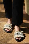 Buy_Miraki_Beige Thread Woven Flats _at_Aza_Fashions