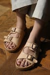 Miraki_Beige Textured Pattern Slides _Online_at_Aza_Fashions