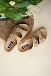 Shop_Miraki_Beige Textured Pattern Slides _Online_at_Aza_Fashions