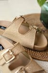 Miraki_Beige Textured Pattern Slides _at_Aza_Fashions