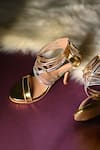 Shop_Miraki_Gold Criss Cross Metallic Heels _at_Aza_Fashions