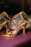 Miraki_Gold Criss Cross Metallic Heels _Online_at_Aza_Fashions