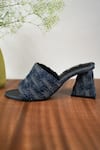 Shop_Miraki_Blue Bead Embellished Block Heels _Online_at_Aza_Fashions