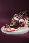 Buy_Miraki_Brown Floral Print Kolhapuri Block Heels _Online_at_Aza_Fashions