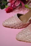 Miraki_Peach Bead Sequin Embroidered Heels _at_Aza_Fashions