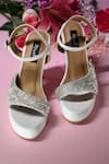 Miraki_White Cutdana Embellished Block Heels _at_Aza_Fashions