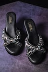 Buy_Miraki_Black Pearl Bead And Embellished Wedges _at_Aza_Fashions