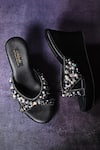 Shop_Miraki_Black Pearl Bead And Embellished Wedges _at_Aza_Fashions