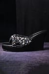 Miraki_Black Pearl Bead And Embellished Wedges _Online_at_Aza_Fashions