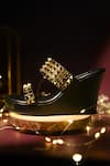 Shop_Miraki_Black Stud Metallic Embellished Wedges _at_Aza_Fashions