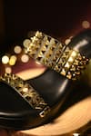 Miraki_Black Stud Metallic Embellished Wedges _at_Aza_Fashions