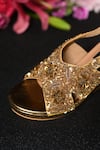 Miraki_Gold Sequin Hand Embroidered Wedges _at_Aza_Fashions