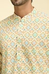 Buy_RNG Safawala_Beige Kurta Cotton Silk Printed Geometric And Embroidered Set _Online_at_Aza_Fashions