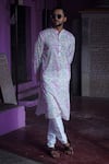 Buy_Kalp_Pink Cotton Print Floral Garden Delight Kurta With Pant _at_Aza_Fashions