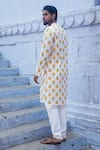 Shop_Kalp_White Cotton Print Floral Bloom Kurta With Pant _at_Aza_Fashions