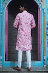 Shop_Kalp_Pink Cotton Plain Tie Dye Paradise Kurta With Pant _at_Aza_Fashions