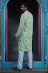 Shop_Kalp_Green Cotton Plain Tie Dye Print Kurta With Pant _at_Aza_Fashions