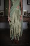 Buy_Swatti Kapoor_Green Hand Woven 40gm Chanderi Print Foil Maahi Pre-draped Saree 