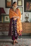 Swatti Kapoor_Multi Color Handwoven Yarn Dyed Silk Foil Baani Panelled Embroidered Kurta _Online_at_Aza_Fashions