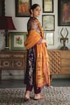 Shop_Swatti Kapoor_Multi Color Handwoven Yarn Dyed Silk Foil Baani Panelled Embroidered Kurta 