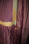 Swatti Kapoor_Purple Handwoven 40gm Chanderi Foil Printed Tassels Bijul Dupatta _Online_at_Aza_Fashions