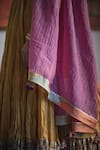 Swatti Kapoor_Purple Handwoven 40gm Chanderi Foil Printed Tassels Bijul Dupatta _at_Aza_Fashions