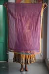 Shop_Swatti Kapoor_Purple Handwoven 40gm Chanderi Foil Printed Tassels Bijul Dupatta 